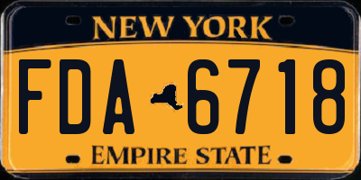 NY license plate FDA6718