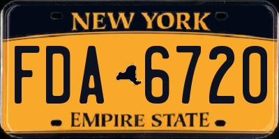 NY license plate FDA6720