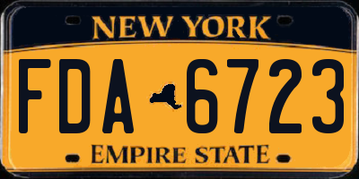 NY license plate FDA6723