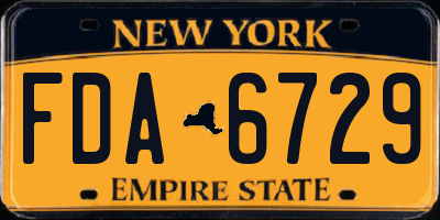 NY license plate FDA6729