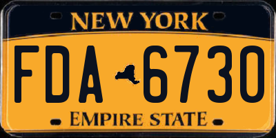 NY license plate FDA6730