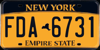 NY license plate FDA6731