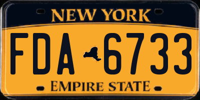 NY license plate FDA6733