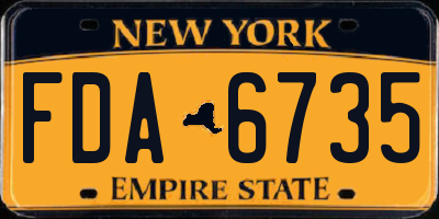 NY license plate FDA6735