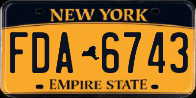 NY license plate FDA6743