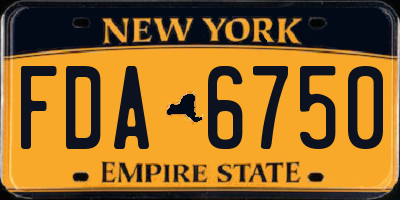 NY license plate FDA6750