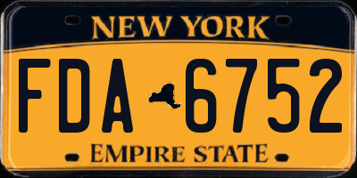 NY license plate FDA6752