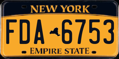 NY license plate FDA6753