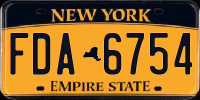NY license plate FDA6754