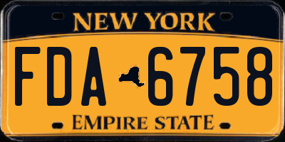 NY license plate FDA6758