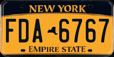 NY license plate FDA6767