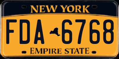 NY license plate FDA6768