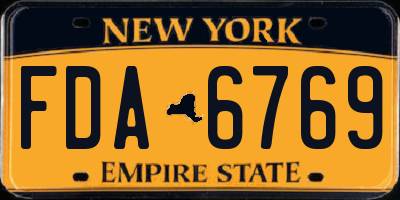 NY license plate FDA6769
