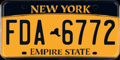 NY license plate FDA6772