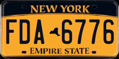 NY license plate FDA6776