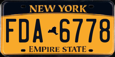 NY license plate FDA6778