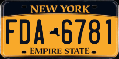 NY license plate FDA6781