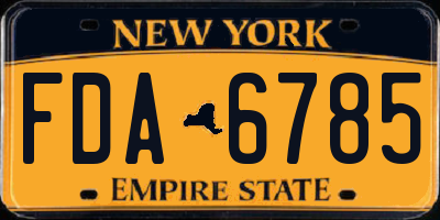 NY license plate FDA6785