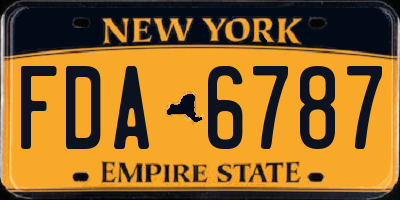 NY license plate FDA6787