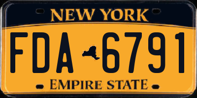 NY license plate FDA6791