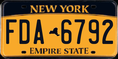 NY license plate FDA6792