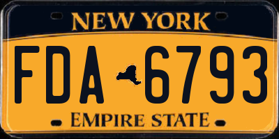 NY license plate FDA6793
