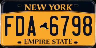 NY license plate FDA6798