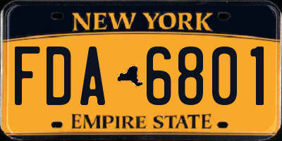 NY license plate FDA6801