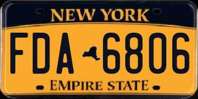 NY license plate FDA6806