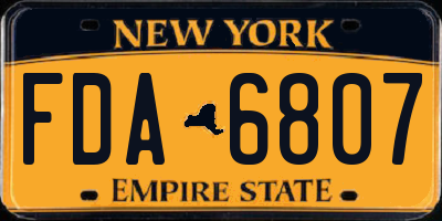 NY license plate FDA6807