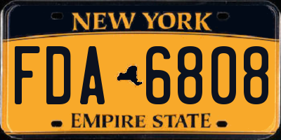 NY license plate FDA6808