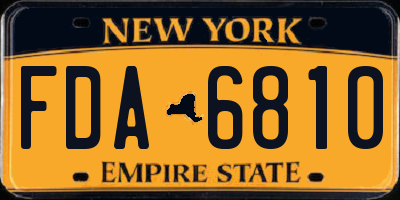 NY license plate FDA6810