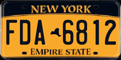 NY license plate FDA6812