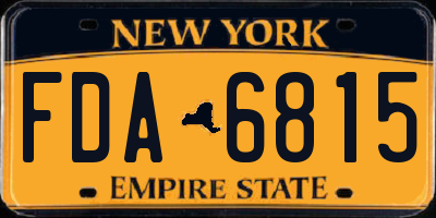 NY license plate FDA6815