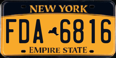 NY license plate FDA6816