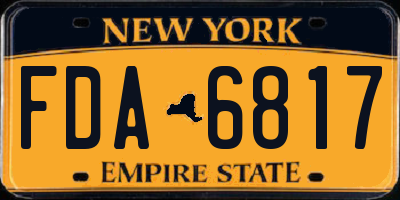 NY license plate FDA6817
