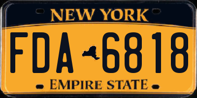 NY license plate FDA6818