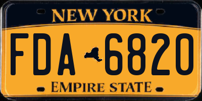 NY license plate FDA6820