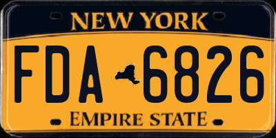 NY license plate FDA6826