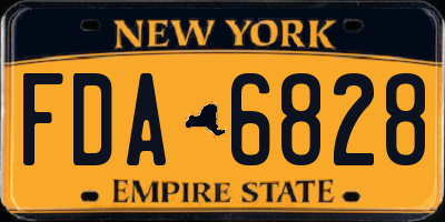 NY license plate FDA6828