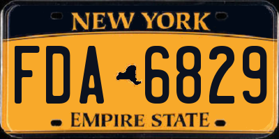 NY license plate FDA6829