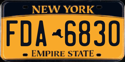NY license plate FDA6830
