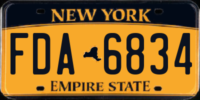 NY license plate FDA6834