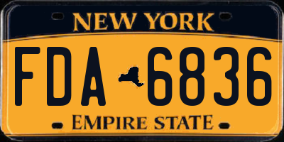 NY license plate FDA6836