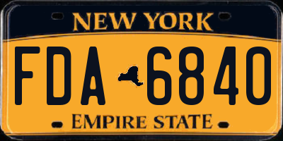 NY license plate FDA6840