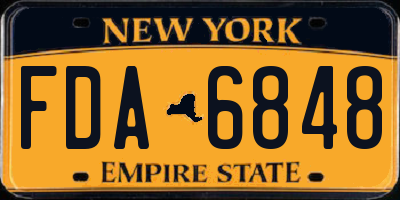 NY license plate FDA6848
