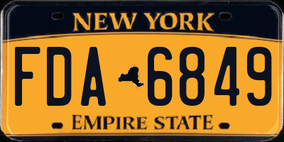 NY license plate FDA6849