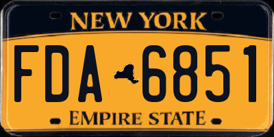 NY license plate FDA6851