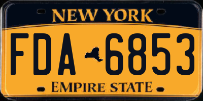 NY license plate FDA6853