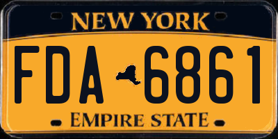 NY license plate FDA6861